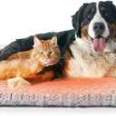 Self Warming Cat Bed 37 x 25.6 in - Beds for Indoor Outdoor Cats and Dogs, Machine Washable Cat Heating Pad, 2 in Thickened Pet Heating Pad for Cats & Dogs, Double Side Premium Soft