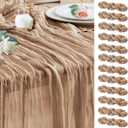 Wokceer Cheesecloth Table Runner 12Pack 10FT Nude Brown Christmas Gauze Cheese Cloth Table Runner for Party Rustic Sheer Table Runners for Baby Bridal Shower Wedding Easter Decor