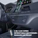 2 x 2-in-1 Car Combo Flexino Retractable Car Charger for iPhone 16, 57W Fast Charging Car Charger USB C, Magnetic Phone Holder for MagSafe Car Mount,360 Cell Phone Holder for iPhone 16/15/14/13/12