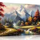 Prepeyssee Mountain Wall Art Large Landscape Lake Wall Art for Living Room Bedroom Office Home Decor Modern Farmhouse Artwork 20x40 Inch
