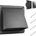 6 Inch Black Dryer Vent Cover Outside Stainless Steel Wall Vent with Removable Cover and Bird Screen Mesh RAL9011