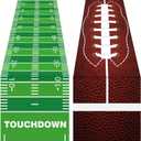 chiazllta 2 Piece Football Kitchen Table Runner Decoration Green Touchdown Game Days Seasonal Table Runner Grass Football Birthday Party Runner for Kitchen Dining Room Home Decor,7114inch