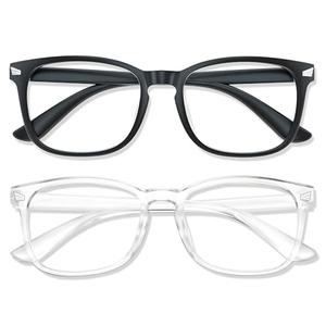 WINTOO Blue Light Glasses for Woman Men | 99% Blue Light Blocking Glasses for Computer Gaming TV Phone Screen Square Frame | Anti Eyestrain & UV Glare Protection - 2 Pair