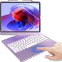KBCASE Keyboard Case for iPad Air 13 inch M4/M3/M2 (2026/2025/2024)/for iPad Pro 12.9 6th/5th/4th/3rd Gen, 360Rotatable Case with Touchpad & Pencil Holder for iPad Air 13/Pro 12.9 (Light Purple)