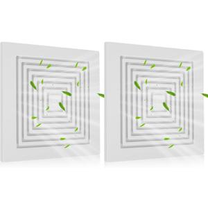 Calvana (2-Pack) BP90 Bathroom Exhaust Fan Cover, 9-1/4" x 9" Vent Cover Replacement, Compatible with Broan-NuTone, Square Ceiling or Wall-Mount, Fits Models BP46 663 670 671 675 688 689, White