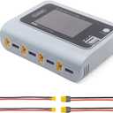 ToolkitRC Q4AC RC Battery Charger 4x50W 4 Ports 1-4S Lipo AC DC Smart Charger XT60 with XT30 Adapters for RC Battery Balance Charger