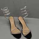 Lovee Cosee Rhinestone High Heels for Women Sexy Wrap Strap Open Toe Sandals Wedding Party Stiletto Heels 8.5