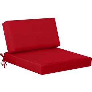 Idee-home Outdoor Cushions for Patio Furniture, Outdoor Seat Cushion, Waterproof Couch Hampton Bay Deep Seat Replacement Chair Cushions for Garden Lawn Backyard Deck, 26.5 x 26.5 Red