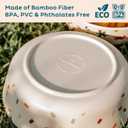Nook Theory 4 Pack Bamboo Bowls - 18 Oz Reusable Toddler and Kids Bowl, Dishwasher Safe - Not Microwavable Bamboo Dishes (Dino)