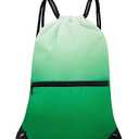 HOLYLUCK Drawstring Backpack Bag Sport Gym Sackpack (gradient green)