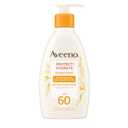 Aveeno Protect + Hydrate Sunscreen Moisturizing Lotion with Prebiotic Oat, Broad Spectrum SPF60, Paraben, & Oil Free, Weightless, Water & Sweat Resistant (80-min) for Sensitive Skin, 12 Fl Oz