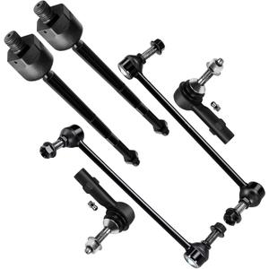 SCITOO 6pcs Front Suspension Kit Inner Outer Tie Rod End fit 2010-2012 for Ford Taurus for Ford Flex for Lincoln MKS MKT with Sway Bar Link