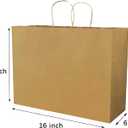 Vanhel 100 PCS Large Paper Bags with Handles 16 x 6 x 12 Inches,Large Gifts Bags with Handles bulk, Shopping Bags, Party, Retail, Merchandise, Favor, Recyclable