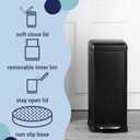 happimess HPM1007B Betty Retro 8-Gallon Step-Open Trash Can with Soft-Close Lid, Fingerprint Resistant, Modern, Minimalistic for Home, Kitchen, Laundry Room, Office, Bedroom, Bathroom, Black