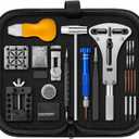 2025 UpgradeEventronic Watch Repair Kit, Professional Watch Battery Replacement Tool Kit, Watch Link & Back Removal Tool, Watch Tool Kit with Spring Bar, Case Opener, Link Remover, Carrying Case (142pcs)