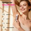 Bikini Trimmer for Women with Dual Head - IPX7 Waterproof & Painless Eletctric Razors for Public Hair - Eletric Shaver for Underarm Leg Body (Gold)