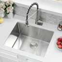 Undermount Laundry Sink with Faucet Combo, 23"x18"x12" Laundry Utility Sink Stainless Steel 12" Deep Laundry Room Sink 16 Gauge Single Bowl Undermount Kitchen Sinks