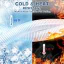 Frienda 10ft 2" Dia Pond Tubing Clear Flexible PVC Pipe Swimming Pool Replacement Hose Long Corrugated Non Kink Drainage Hose with White Helix Reinforced Tube for Pool Spas Garden Ponds Aquariums