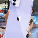 3 x Compatible with iPhone 11 Case Square Transparent Anti-Scratch Reinforced Corners Shockproof Flexible Protective TPU Ultra Thin Slim Cases Cover for iPhone 11 6.1 inches (Clear/Light Purple)