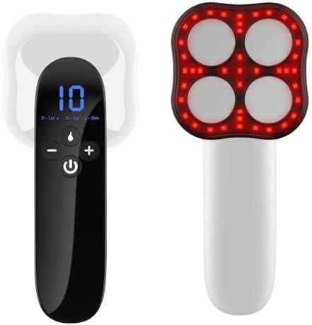 Body Massager Machine, Cordless Handheld Massagers with 4 Massager Heads,Body Sculpting Tool with 3 Modes & 10 Levels for Belly, Waist, Arm, Leg, Butt