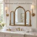 Wonderjune 3 Way Trifold Vanity Mirrors 30 x 37 in Vintage, Baroque, Bronze