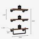 Industrial Pipe Shelving Wall Mounted 3 Tier Rustic Bathroom Shelves Wall Pipe Shelf for Bathroom Decor