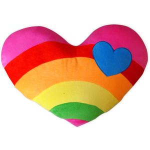 17.7"X13.8"Heart Pillow Stuffed Rainbow Heart Shaped Throw Pillow Plush Toy Gifts