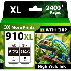 Compatible 910XL Black Ink Replacement for HP 910XL Ink Cartridges for HP Printers Black Work with HP OfficeJet Pro 8020 8025 8028 8035 8015 8022 8010 Printers Ink (2 Pack,910 XL Ink)