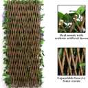 DOEWORKS Expandable Fence Privacy Screen for Balcony Patio Outdoor, 4PCS Faux Ivy Fencing Panel for Backdrop Garden Backyard Home Decorations