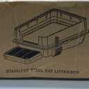 Stainless Steel Litter Box , 28"L*20"W*12"H XXL Extra Large Litter Boxes with lid ,Metal Litter Box with Hight Sides for Big Cats& Multiple Cats,Never Absorbs Odors, Anti-Urine Leakage, Easy Cleaning