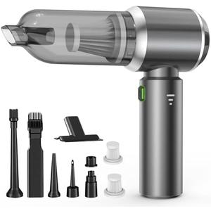 NVKHG Handheld Vacuum Cordless, 3 Speed 28000Pa Brushless Motor Mini Car Vacuum Portable Cordless,Suitable for Home, Kitchens, Offices, Car, Pet Hair, Gray