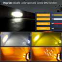 Flush Mount Pod Lights 5Inch 2 pcs - 80W Amber White Spot Strobe Side Shooter Rear Bumper Lights for Truck ATV UTV SUV Offroad 4x4 Boat
