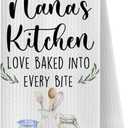 2 x ChenCraty Nana Baking Kitchen Towels, for Nana Grandma Dish Tea Towels for Kitchen Bakery Decor, Grandma Birthday Gifts from Grandkids Decorative Hand Towels, 16x24 Inch