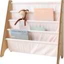 3 Sprouts Recycled Kids Bookshelf, Holds 35 Books, 4-Tier, Pink, 25 cm x 62 cm x 61 cm