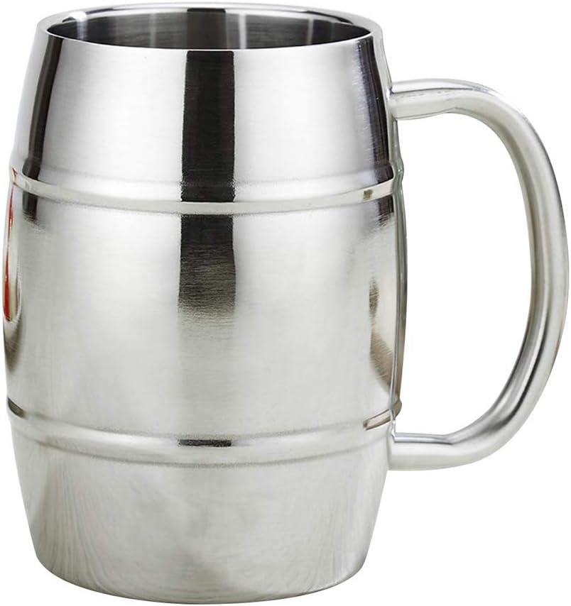N-2 Barrel Design Double Wall Steel Beer Coffee Desk Mug,Premium Double Wall Insulated Travel Cup,Travel Tumbler Cup, 16 Ounce cup
