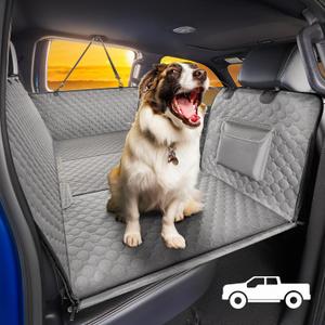 SHARLOVY XL Truck Back Seat Extender for Dogs, Large Hard Bottom Dog Car Seat Cover for Back Seat, Heavy Duty Dog Car Hammock, Waterproof Pet Seat Covers for Trucks, F150, Ram1500 and Large SUV