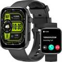 Smart Watches for Men and Women, 2.01" HD Android Touchscreen with Heart Rate/SpO2/Sleep Monitor, Make/Answer Calls, 123 Sports Modes, IP68 Waterproof Fitness Watch for iPhone Compatible (Black)