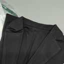 Womens Casual Long Sleeve Blazers Solid Color Knit Blazer Work Office Open Front Blazer Jacket (Black, L)