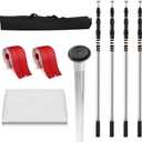4 Pack Dust Barrier 10 FT Telescoping System, Carry Bag, and 32.8x13.1 Ft Plastic Film for Interior Decoration and Painting, White Transparent