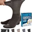 Doctor's Select Diabetic Socks for Men - 4 Pairs Crew Diabetic Neuropathy Socks for Men | Diabetic Socks for Men 9-12