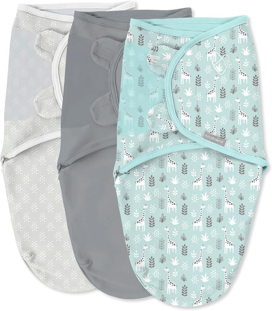 SwaddleMe by Ingenuity Original Swaddle, 100% Cotton, Improves Sleep & Calms Startle Reflex, 0-3 Months, 3-Pack - Our Tall Friends