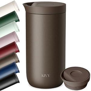 KIVY Travel Coffee Mug Tumbler [24h Cold | 6h Hot] Insulated Coffee Tumbler Stainless Steel - Leak Proof Coffee Travel Mug - 16oz Insulated cup to go for hot & cold drinks - Cups for Women & Men
