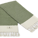 Madamelique Exclusive Hand Towels Set of  1 -18 x 40 Inches - Decorative Bathroom Peshtemal Towel for Hand, Face, Hair, Yoga, Tea, Dishcloth, Kitchen and Bath - 100% Pure Cotton (Olive)