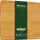 Homaxy Extra Large Bamboo Cutting Boards for Kitchen, 18x12.5" Wood XL Cutting Board with Juice Groove, Butcher Block Wooden Chopping Board for Kitchen, Meat, Cheese, Fruit & Vegetables - Pre Oiled (Single-Tone)