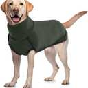 ROZKITCH Dog Winter Coat Soft Pullover Pajamas, Pet Windproof Warm Cold Weather Jacket Vest Cozy Jumpsuit Apparel Outfit Clothes for Walking Hiking Travel Sleep Green XL (XL(Back Length:20-23"))