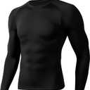 Compression Shirts for Men - Long Sleeve Black Workout Base Layer Athletic Gym Tops Quick Dry Running Undershirts (Black, XL)