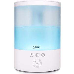 YOGIN Humidifiers for Bedroom Large room,Top fill 2.5L Ultrasonic cool mist Humidifiers for Baby Nursery and Plants,Up to 24 Hours, 24db Quiet,Night Light, Auto Shut Off, Easy Clean Humidifier (Premium version - Touch button with light)