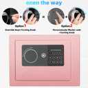 Digital Electronic Money Safe, Steel Security Lock Box with Keypad, Office Hotel Business Jewelry Gun Cash Safe, 0.23 Cubic Feet, 9.06" W x 6.69" D x 6.69" Hpink