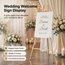 Ns Jymb Gold Easel Stand for Welcome Sign and Wedding Decor | Heavy duty metal floor easel for wedding sign, welcome board, poster, seating chart, baby shower and event display