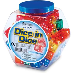 Learning Resources Dice In Dice Bucket, Math Toy, Manipulative, Set of 72, Ages 3+